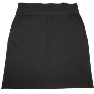 Eileen Fisher Heathered Jersey Pencil Mini Skirt Medium Black Stretchy S1739M